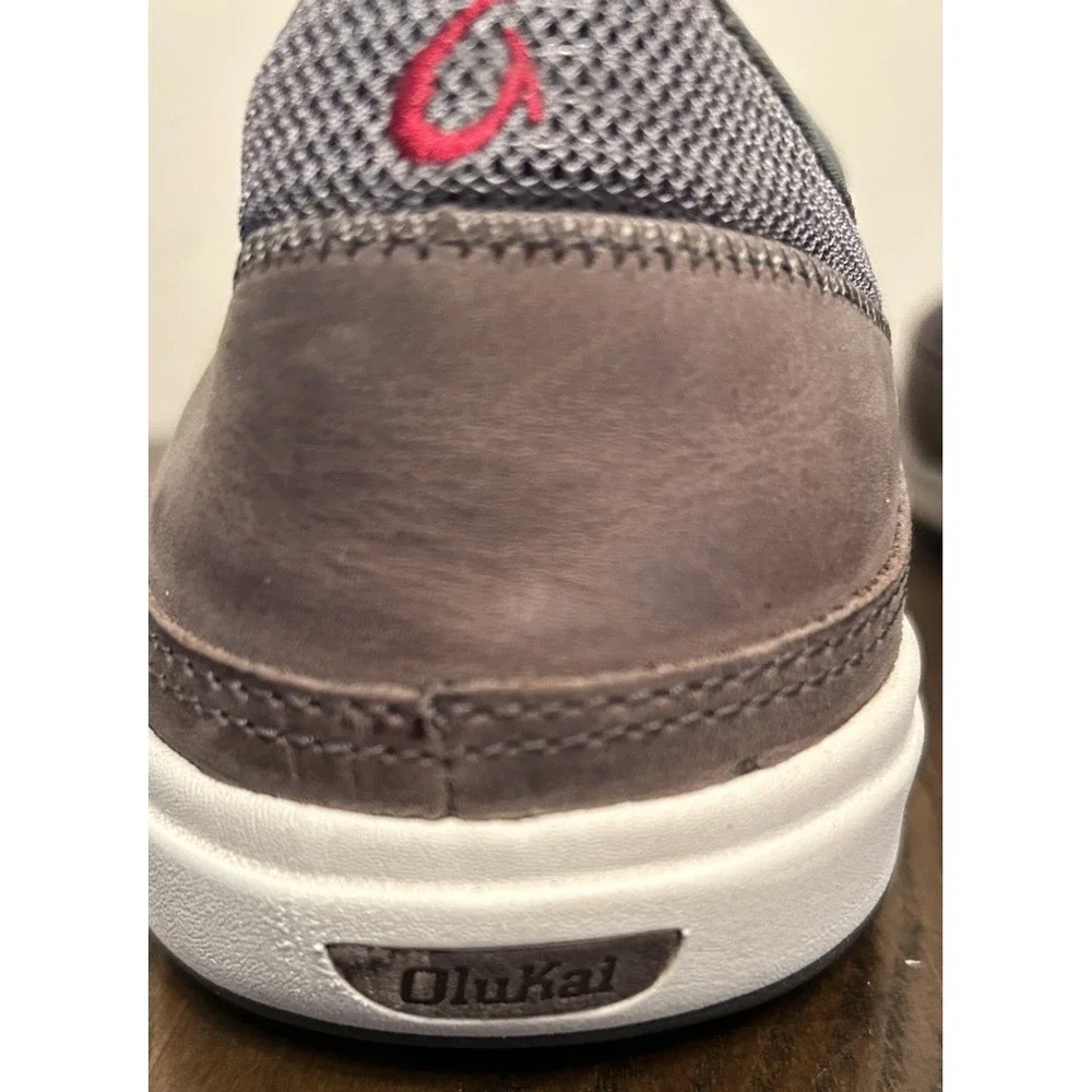 Olukai Men's Makia Slip-on Sneaker‎ Charcoal/Charcoal Size 11 New INSOLES